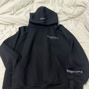 Fear of God Essentials Logo Hoodie | Sz Small | Color: Black | Gently used